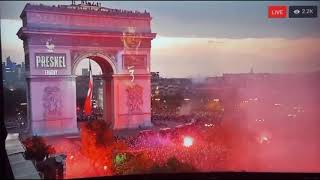 Amazing Party at the Arc de Triomphe as France win the World-Cup 2018!
