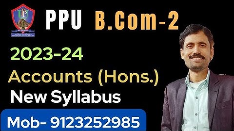 PPÚ  BCom  part 2  accounts honours complete syllabus 2023-24