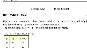 MTH202 |Lecture#4| Biconditional