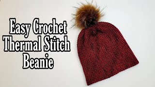 Crochet EASY Hat For Man or Woman  Thermal Stitch Tutorial