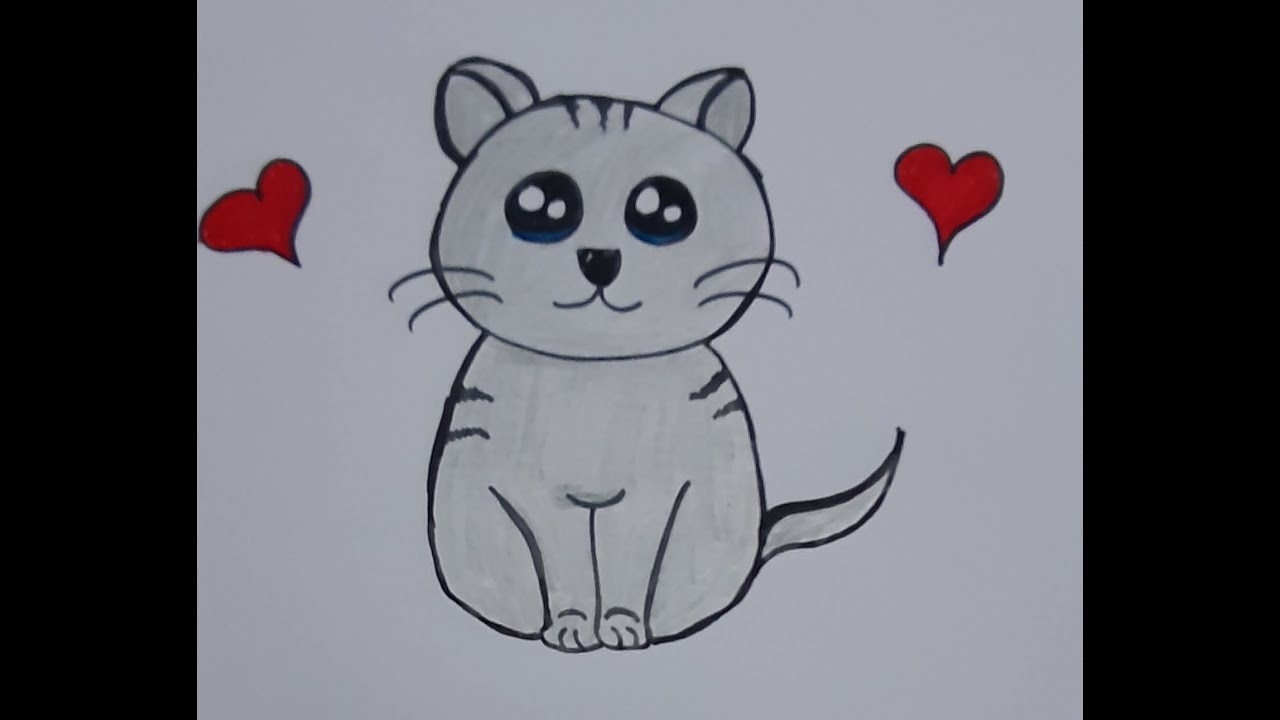 Kedi Nasil Cizilir Kolay Cizimler Youtube Cat Drawing Tutorial Mickey Drawing Lilies Drawing