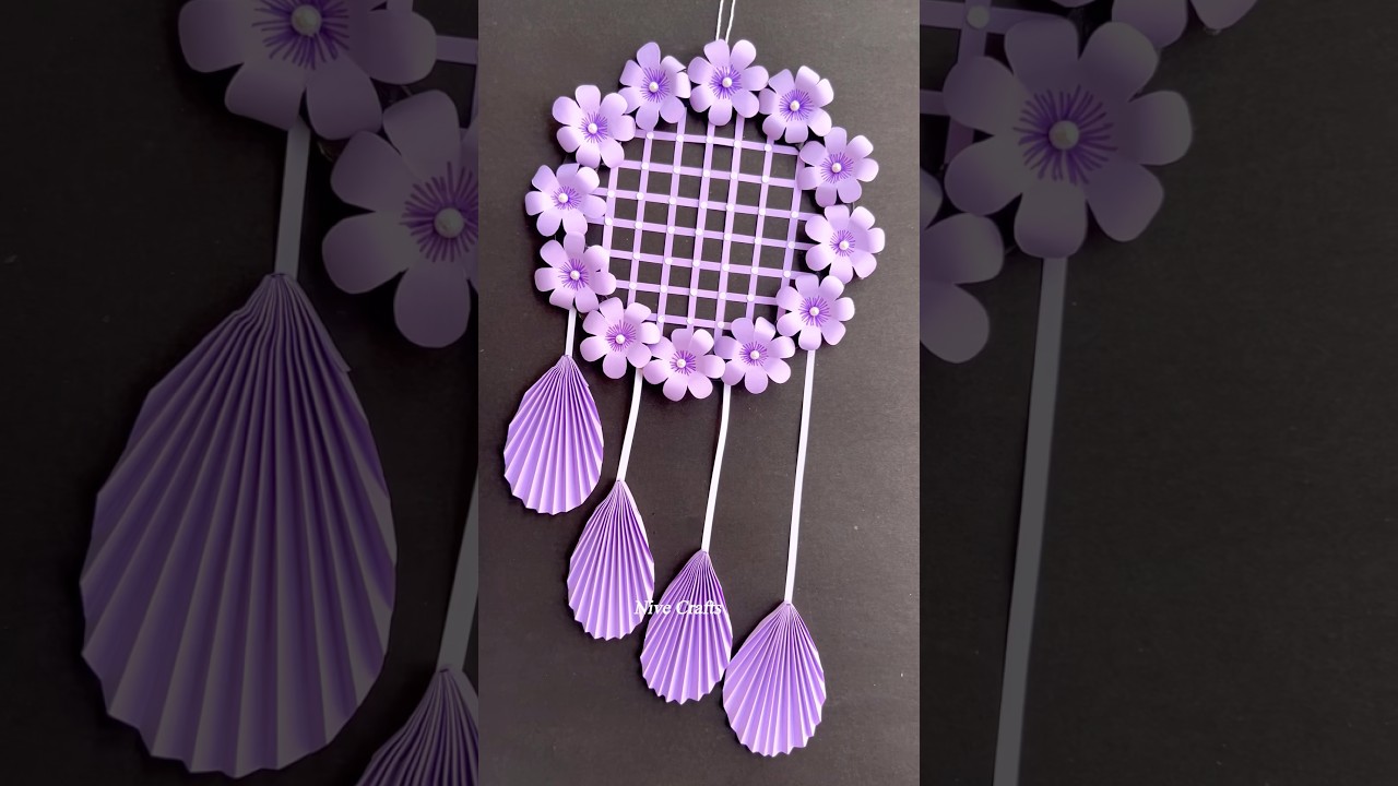 Beautiful Paper Flower Wall Hanging Idea 💡 #diy #walldecor #nivecraft #nivecrafts