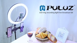 PULUZ 11.8 inch 30cm RGBW lamp + 1.65m bracket dimmable LED ring Vlogging lamp
