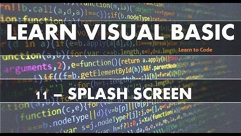 Learn Visual Basic : create a splash screen in vb.net