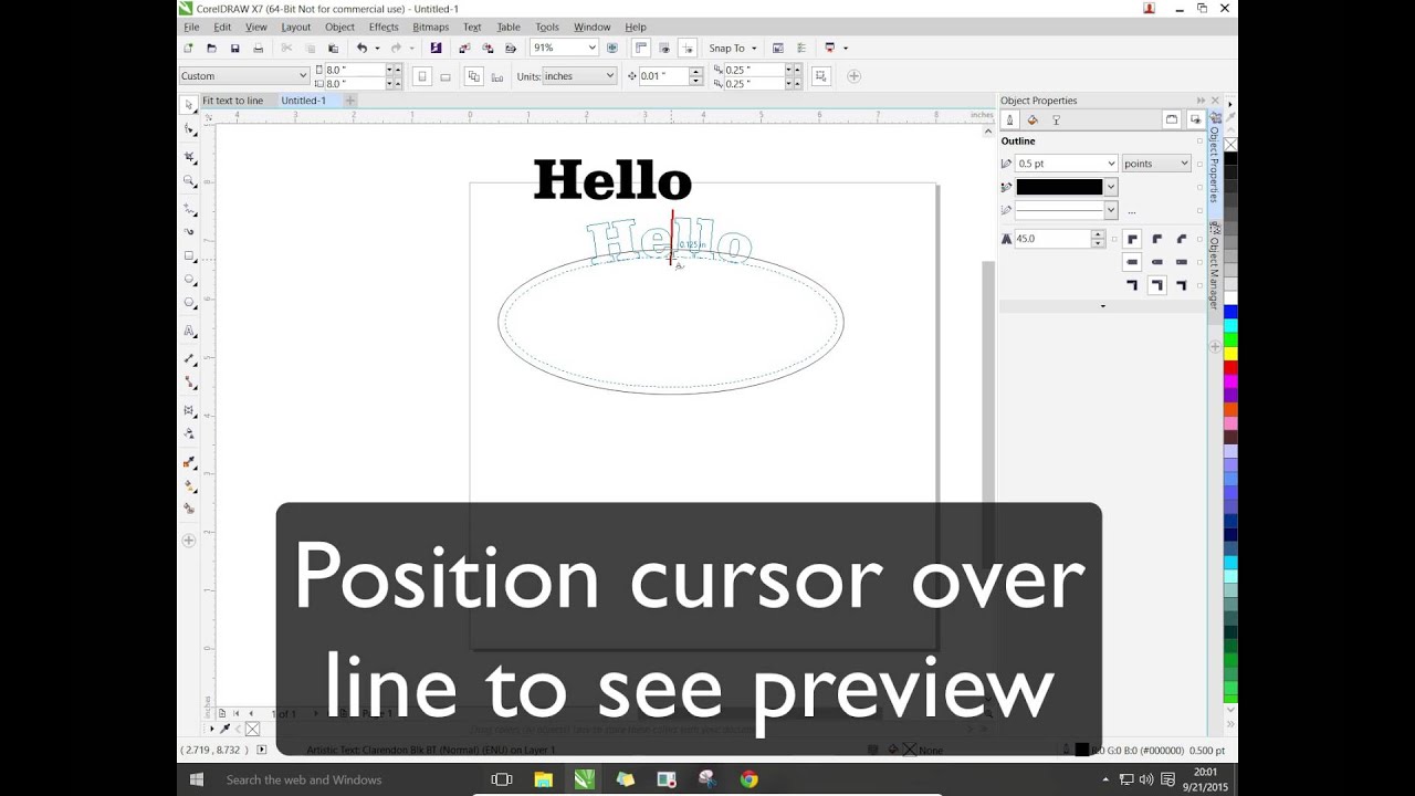 CorelDraw X7 Add text to Path shape YouTube