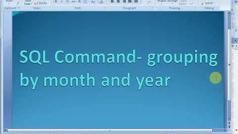 SQL Command- grouping by month and year