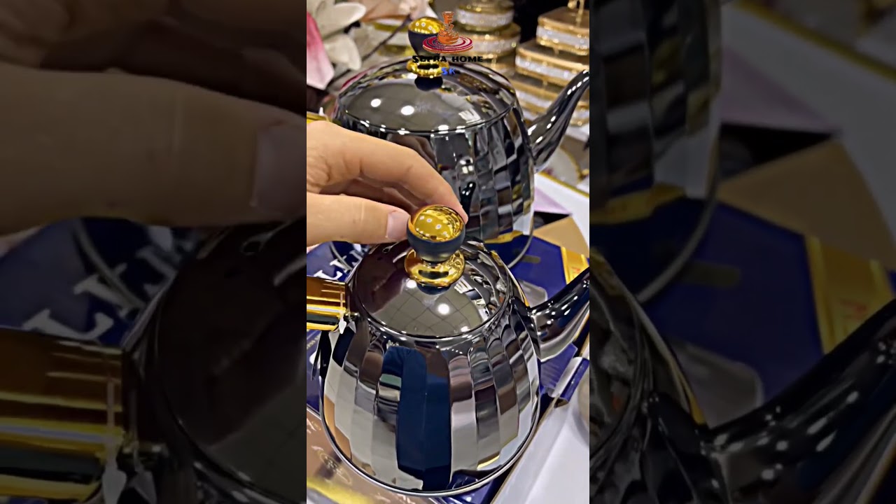 Luxury Arabic Coffee Pot Set ☕ | Elegant Black & Gold Thermo Flask | 