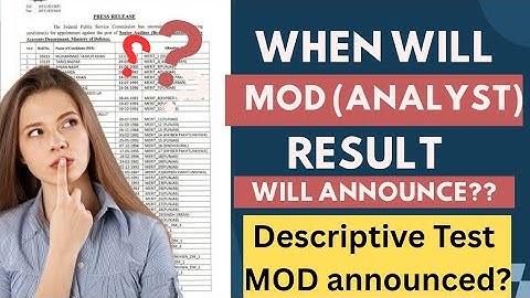 MOD Analyst Test Result 2025 || MOD Analyst Descriptive Test || Ministry of Defence Result Update