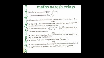 Real analysis August 2023 Question paper||Sk University@maths naresh eclass