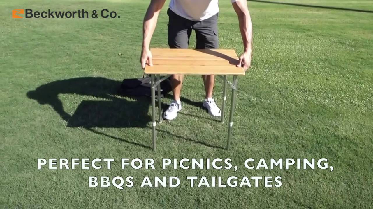 SmartFlip Bamboo Picnic Table by Beckworth and Co. - YouTube