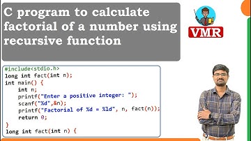 20.C program to calculate factorial of a number using recursive function | C Programming LAB | PPS