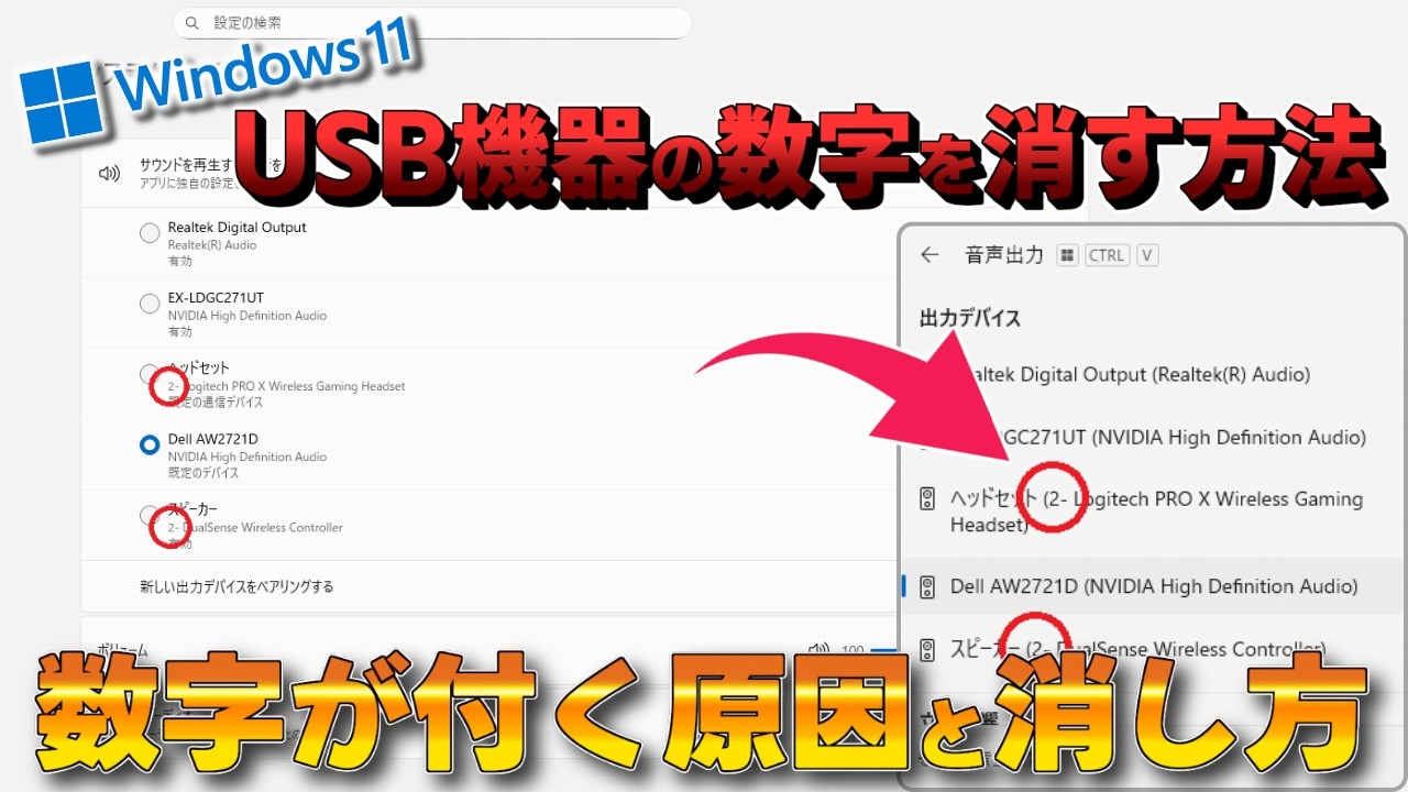 Windows 11] How to remove numbers from USB devices: Explanation of