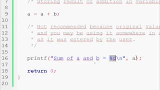 C program adding two numbers with differents method - Learn C Programming P4