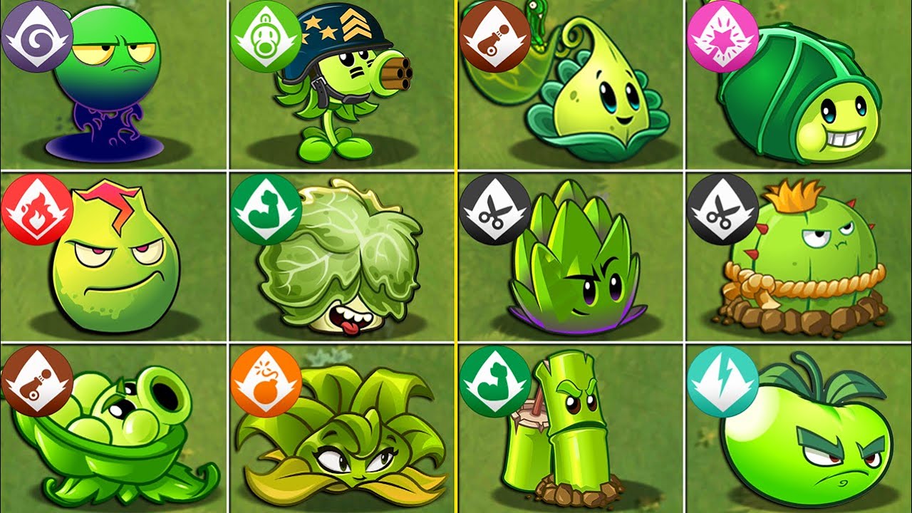 PVZ 2 Challenge - All GREEN PREMIUM Plants Power-Up vs Roman Gargantuar ...
