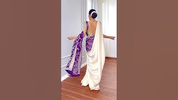 Saree with dupatta drape 🎀 #stylingideas #sareedraping #sareestyling