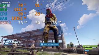 RUST : Ryzen 5 2600   1050 ti   16gb ram 1080p ultra settings benchmark fps performance test