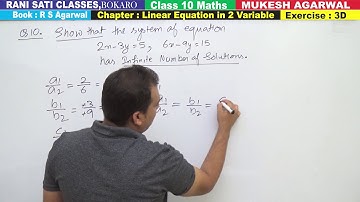 Class 10 Maths (Ex 3D Q10) Linear Equation in 2 Variable (R S Agarwal 2019)