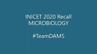 INICET 2020 Recall Microbiology