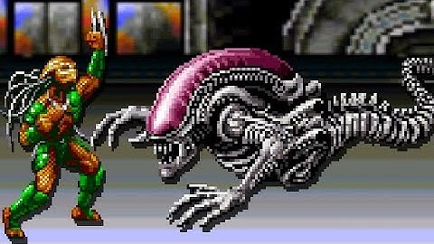 Alien vs Predator (SNES) All Bosses (No Damage)