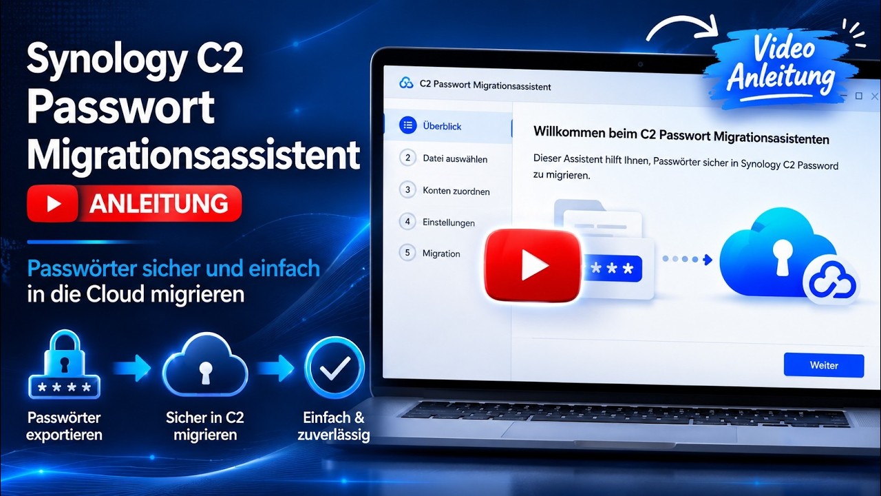 Kostenlos: Synology C2 Password Migrationsassistent | Vaultwarden Import leicht gemacht
