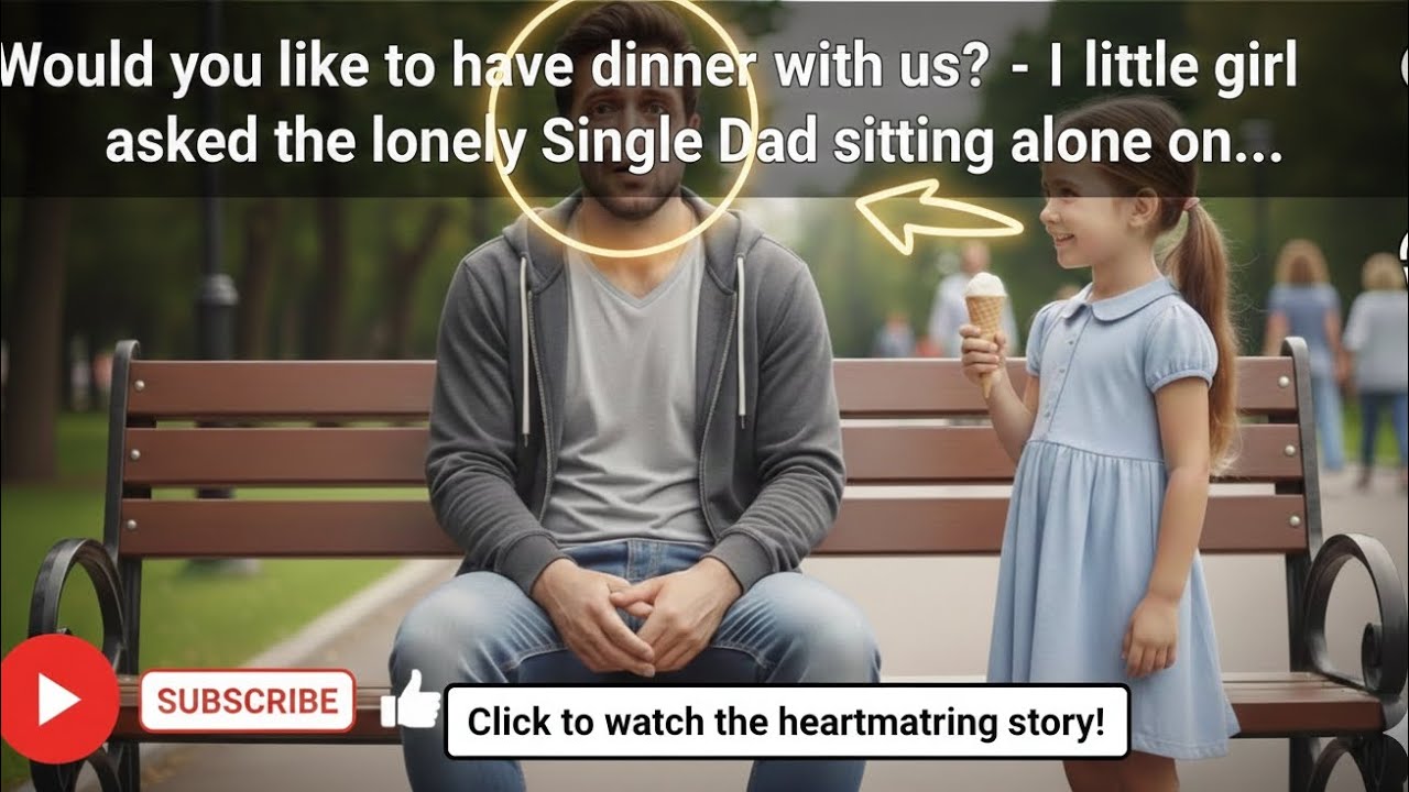 Would you like to have dinner with us?-A little girl asked the lonely Single Dad sitting alone on...
