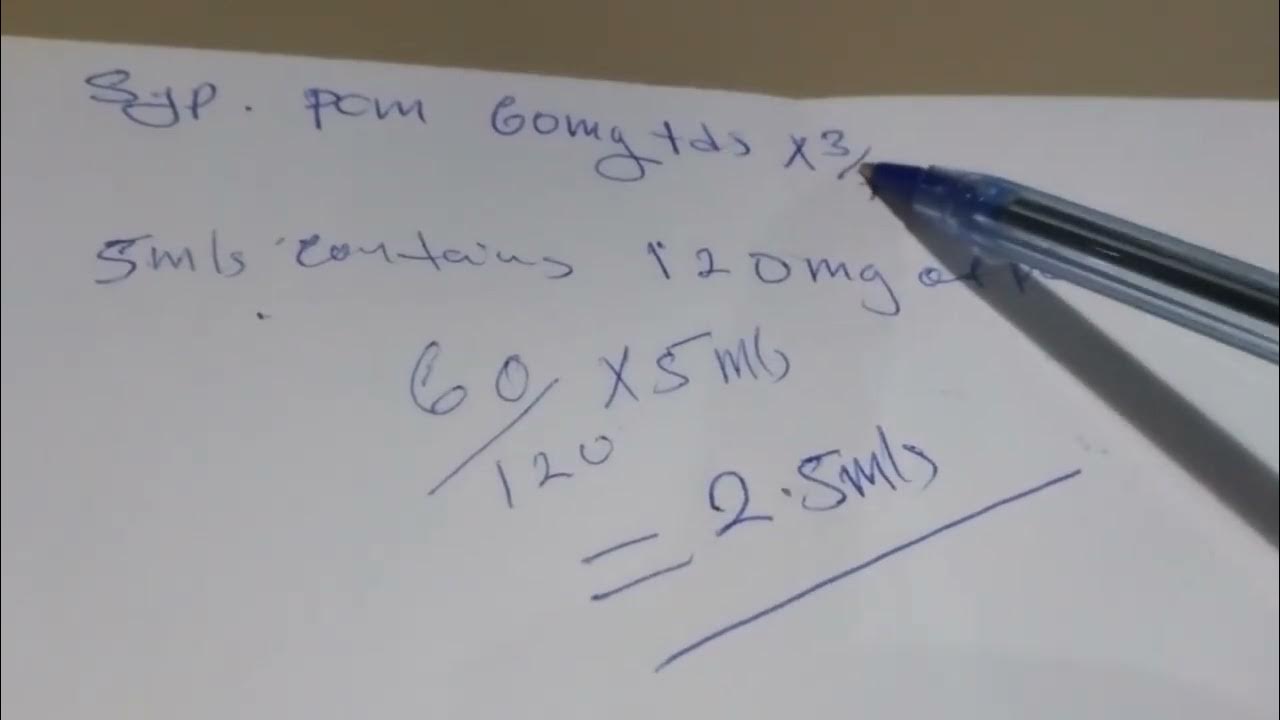 how to calculate syrup of panadol from mg to ml YouTube