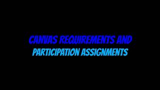 Canvas: Module Requirements, Participation Grades