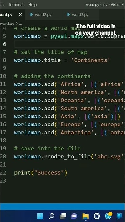 Plotting World Map Using Pygal in Python #short #shorts - YouTube