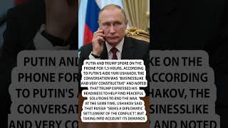 😲Putin and Trump spoke on the phone for 1.5 hours