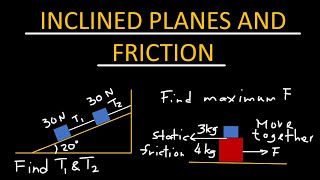 Review problems on inclined planes and friction - Physics