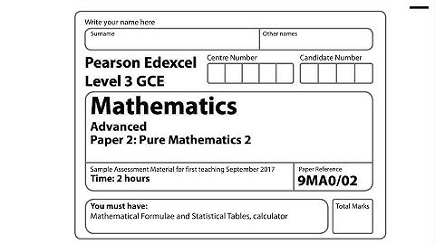 [NEW SPEC] A-Level Pure Mathematics 2 - Sample Assessment Paper 2 exam (Edexcel)