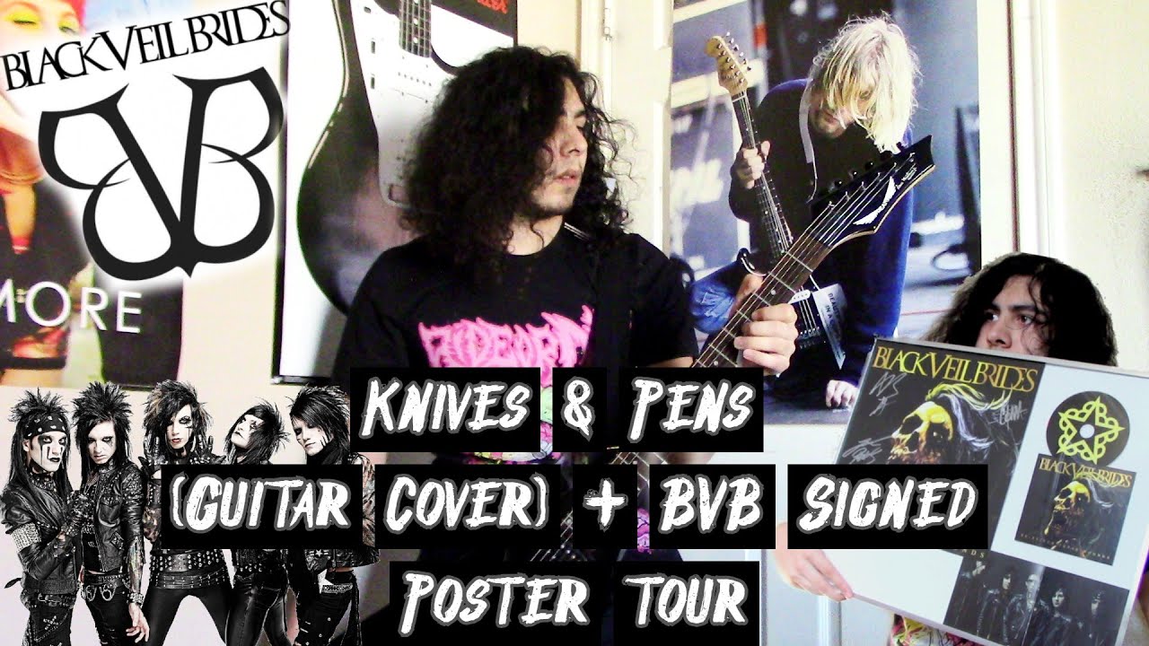 Knives And Pens Black Veil Brides (Guitar Cover) + BVB Signed Poster Tour YouTube