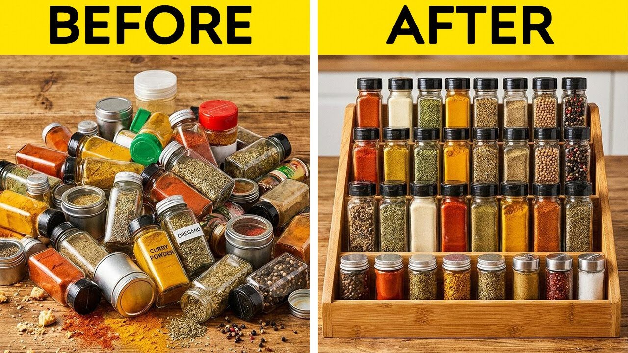 Space-Saving Spice Organization Hacks to DOUBLE Your Tiny Kitchen Storage!