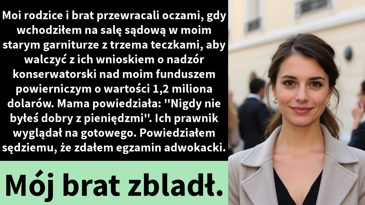 Moi rodzice i brat przewracali oczami, gdy wchodziłem na salę sądową w moim starym garniturze