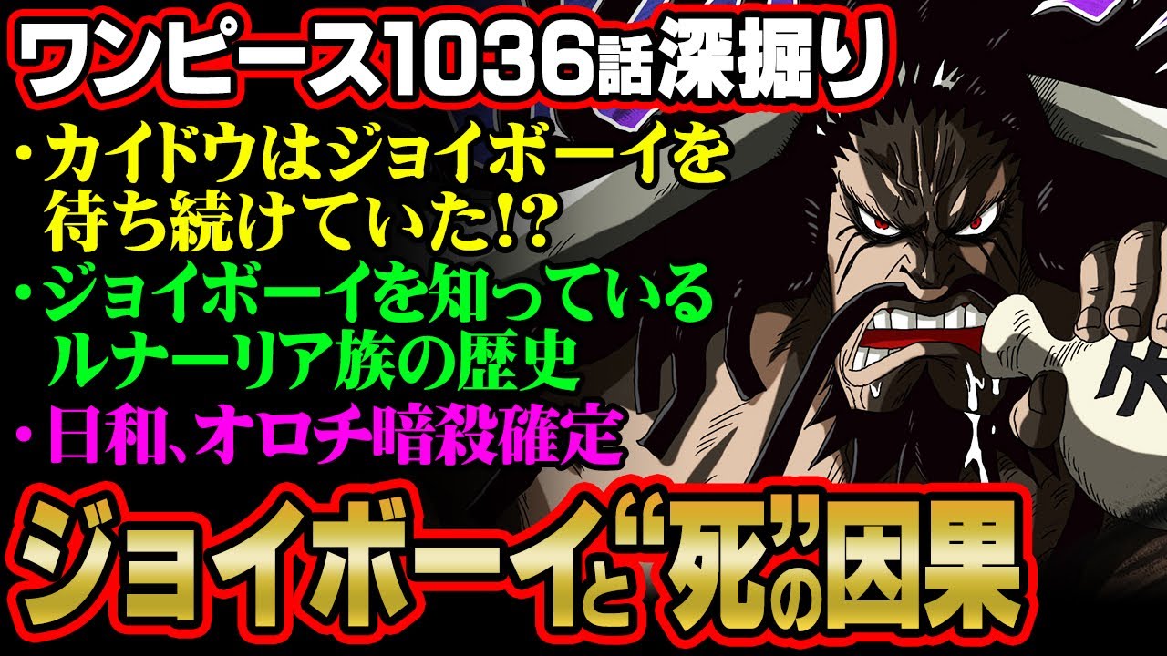 カイドウがジョイボーイを諦める理由となった人物が判明 ゾロの活躍にも大きな意味が キングとの意味深な会話など深掘っていきます ワンピース 考察 ジャンプ Youtube