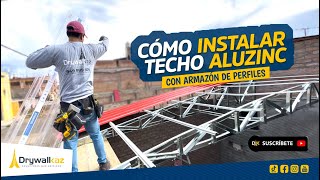 ⚡ Como INSTALAR techo de ALUZINC TR4 O TR5 en Perfiles de DRYWALL facil #diy #creative #drywall