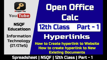 How to Create Hyperlink in Spreadsheet | OpenOffice Calc | 12th Class | NSQF IT | Part -1 in Hindi