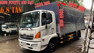 XE TẢI HINO 6T8 THÙNG MUI BẠT FULL SẮT| HINO FC9JJTC THÙNG DÀI 5M6