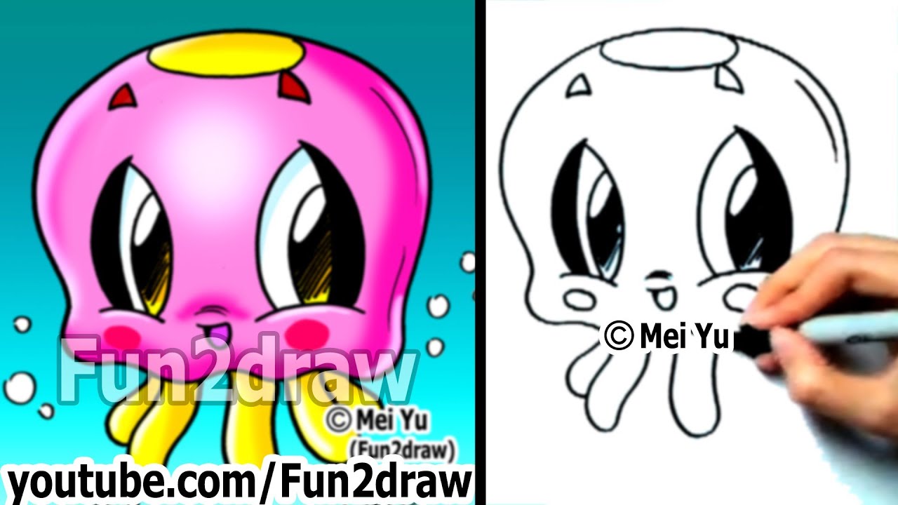 how to draw a cute jellyfish