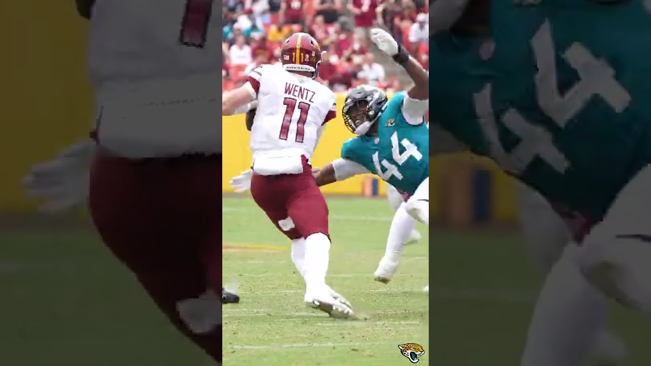 Travon Walker's first career sack 😤 | Highlight | Week 1 vs. Commanders | Jacksonville Jaguars