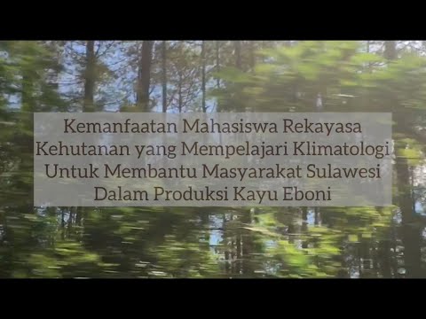 Mengoptimalkan Pertumbuhan Kayu Eboni di Sulawesi (Mata Kuliah Klimatologi(layanan) ITB)