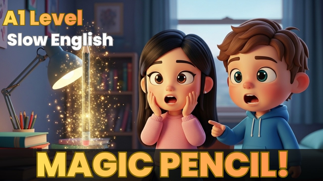 I Found a Magic Pencil! | A1 English Story for Kids | Easy English Listening (Slow)