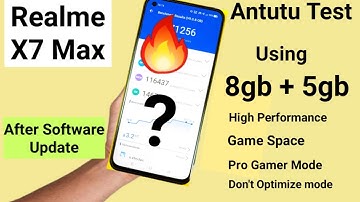 Realme X7 Max antutu test using 8gb + 5gb, high performance, game space, don