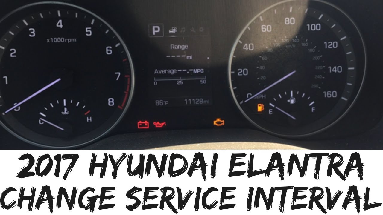 2017 Hyundai Elantra Change Service Interval Length & Time Oil YouTube