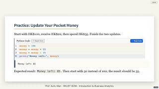Python for Beginners: Variables, Types & Calculations | ISOM2600 0.1