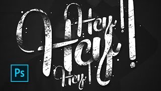 Retro lettering - 3D shadow & Grunge Texture photoshop - Text effect photoshop tutorials