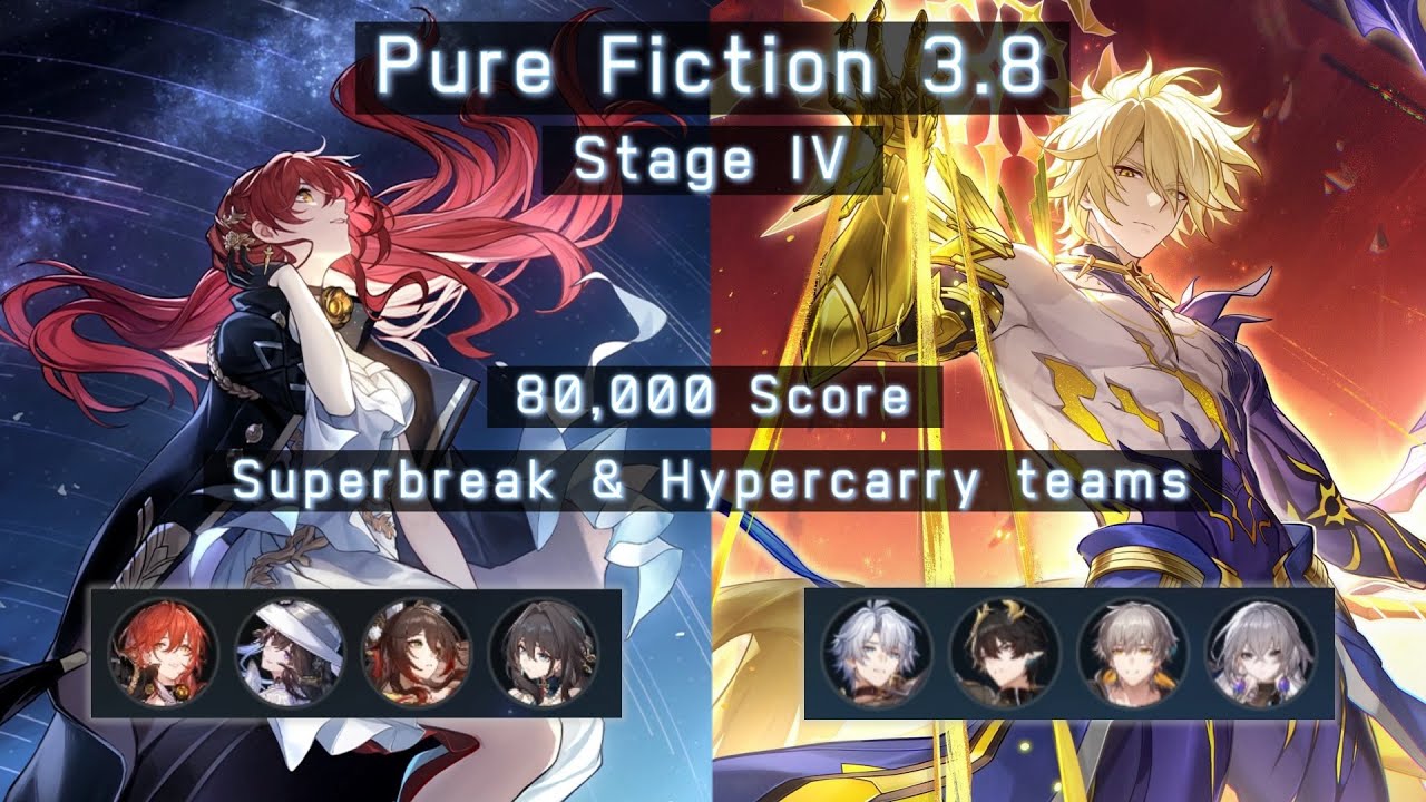 Pure Fiction 3.8 (Этап 4) 80k очков с Himeko Superbreak и Phainon Hypercarry - Honkai: Star Rail