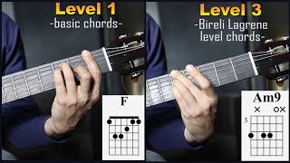 Video thumbnail of "3 levels of Sunny chord progression"