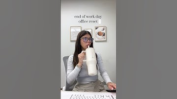 ASMR office clean & reset after work 🤍 #aesthetic #cleaning