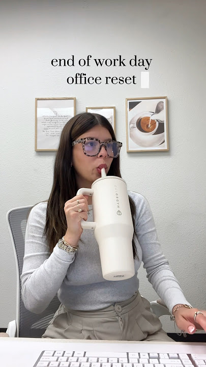 ASMR office clean & reset after work 🤍 #aesthetic #cleaning